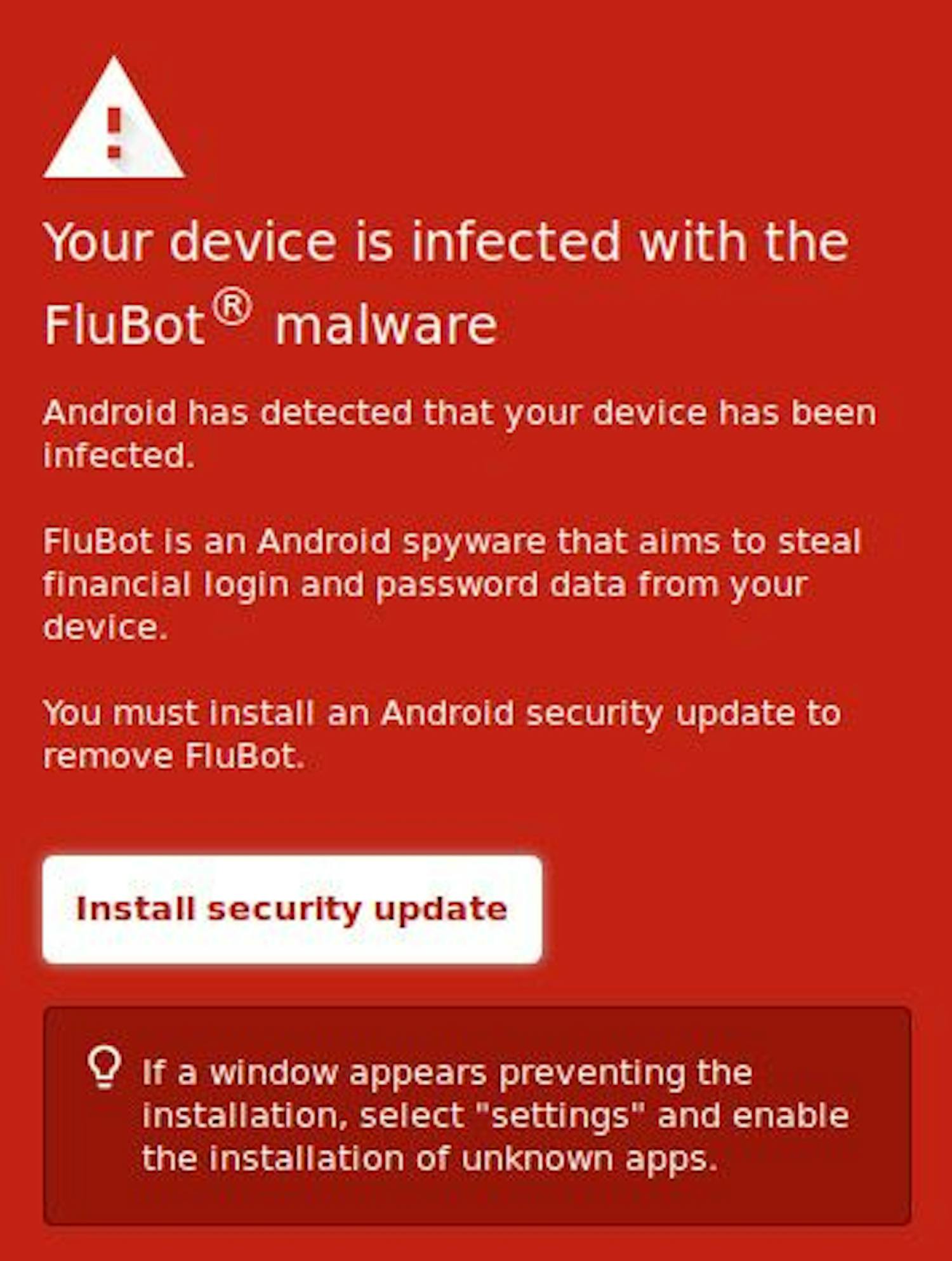FluBot FluBot-malware på Android